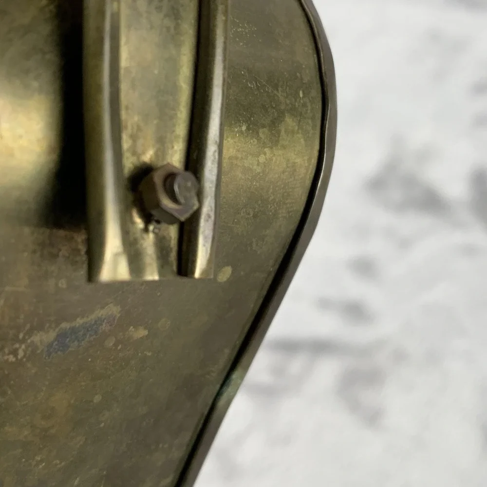 Vintage Brass Heart Shaped Trinket Box Lid Handle Patina For Potpourri Jewlery
